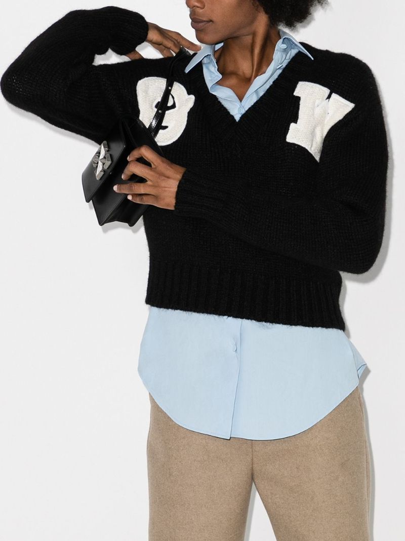 Appliqued Alpaca and Wool-blend Jumper