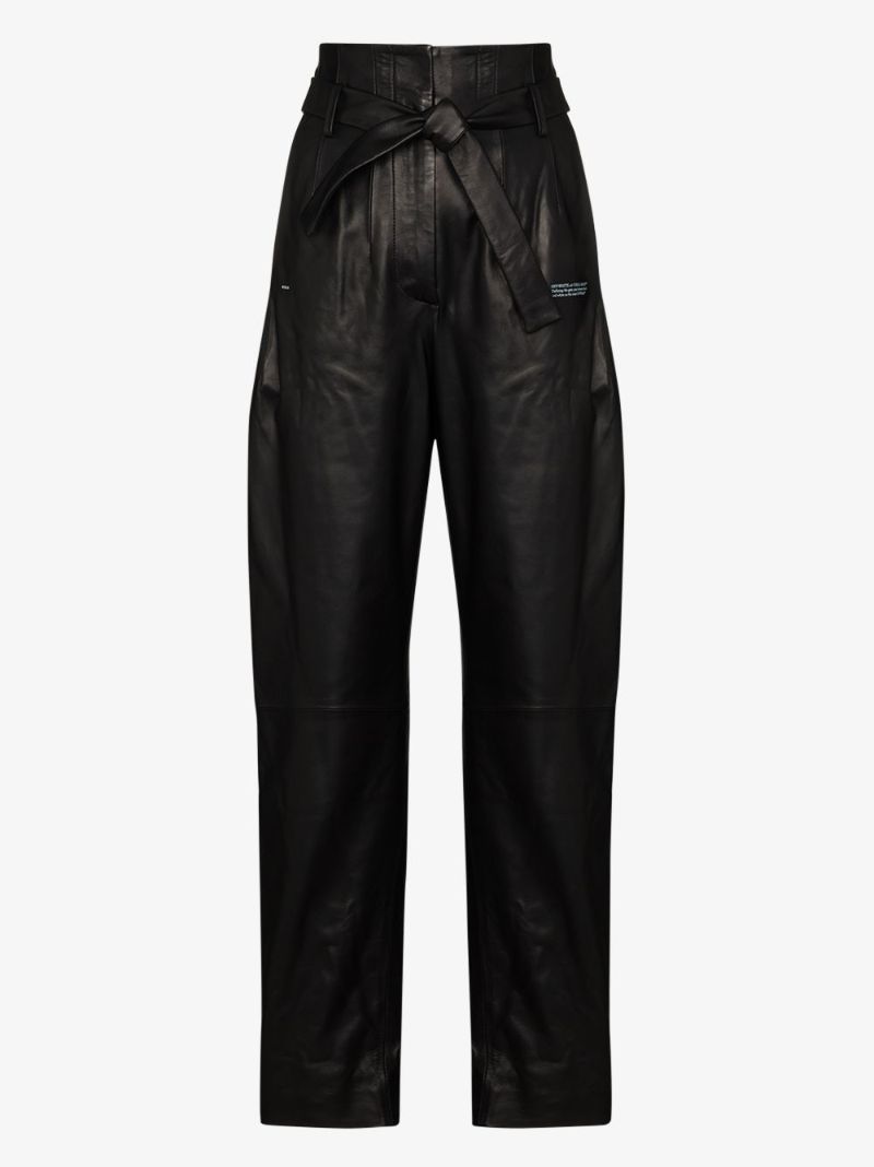 High-waisted Leather Trousers