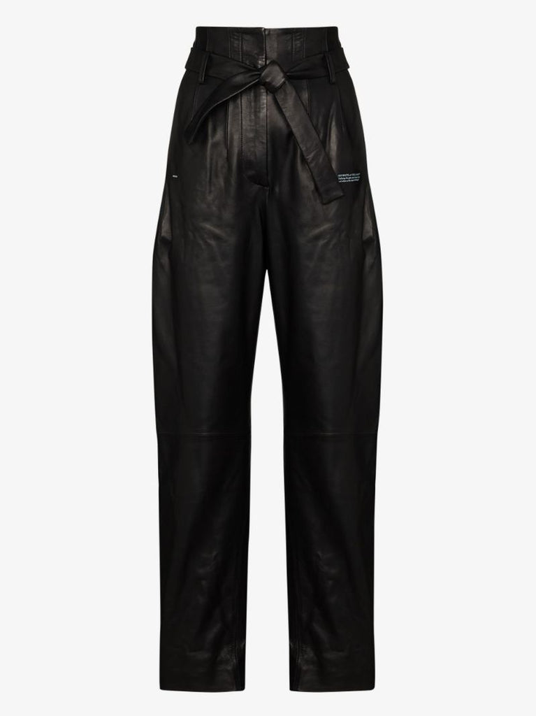 High-waisted Leather Trousers
