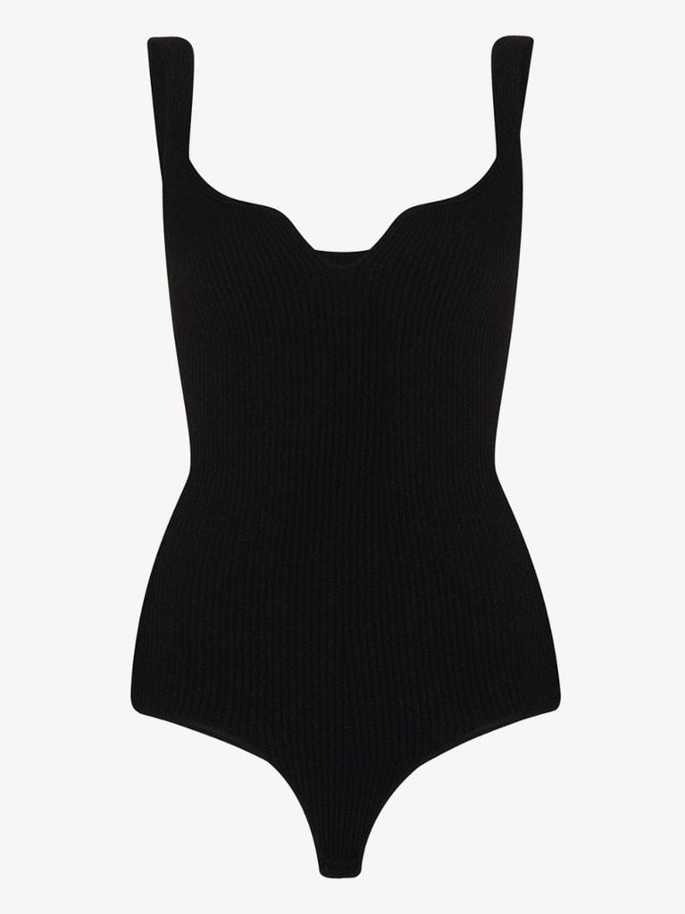 Yves Ribbed Sweetheart Neck Bodysuit