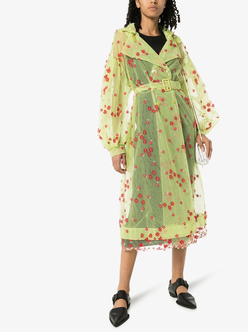 4 Moncler Simone Rocha Coronilla Floral Organza Trench Coat