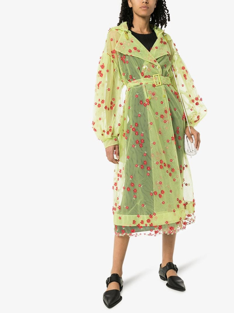 4 Moncler Simone Rocha Coronilla Floral Organza Trench Coat