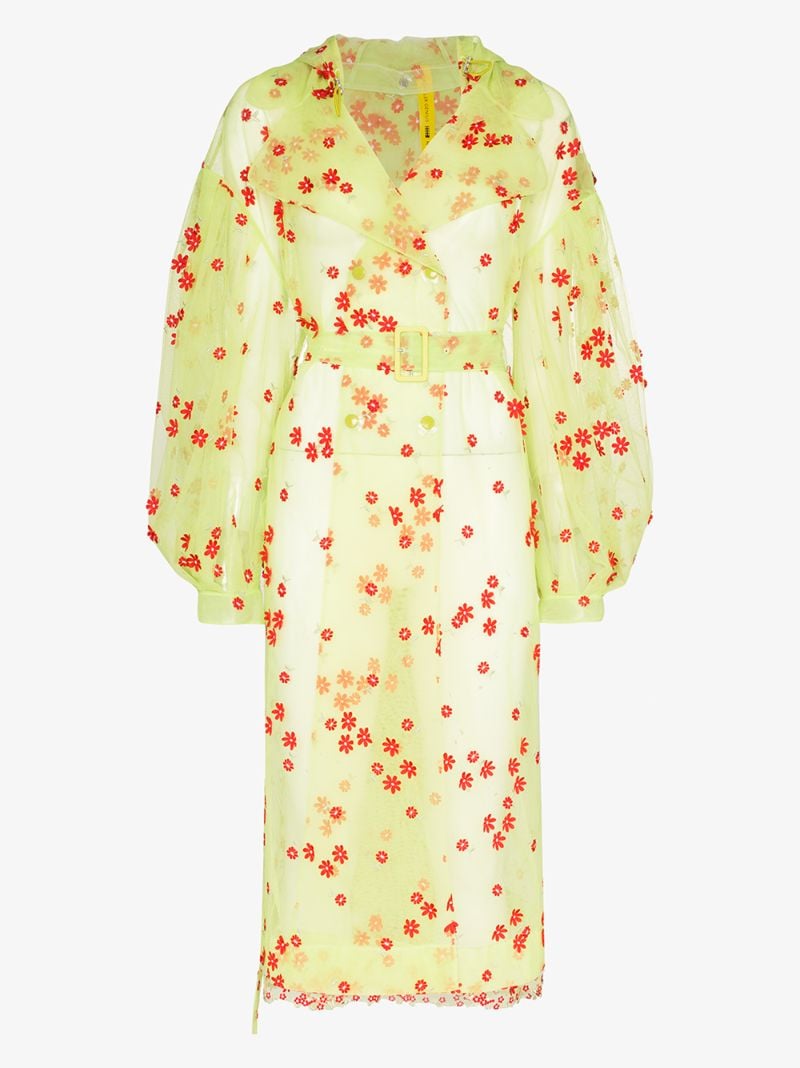 4 Moncler Simone Rocha Coronilla Floral Organza Trench Coat