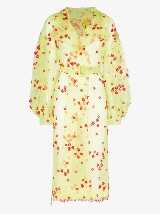 4 Moncler Simone Rocha Coronilla Floral Organza Trench Coat