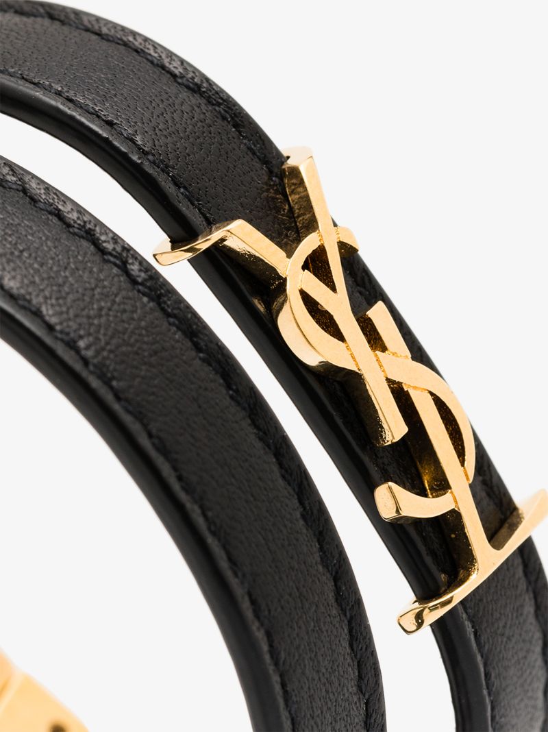 Black Opyum Wrap Leather Bracelet