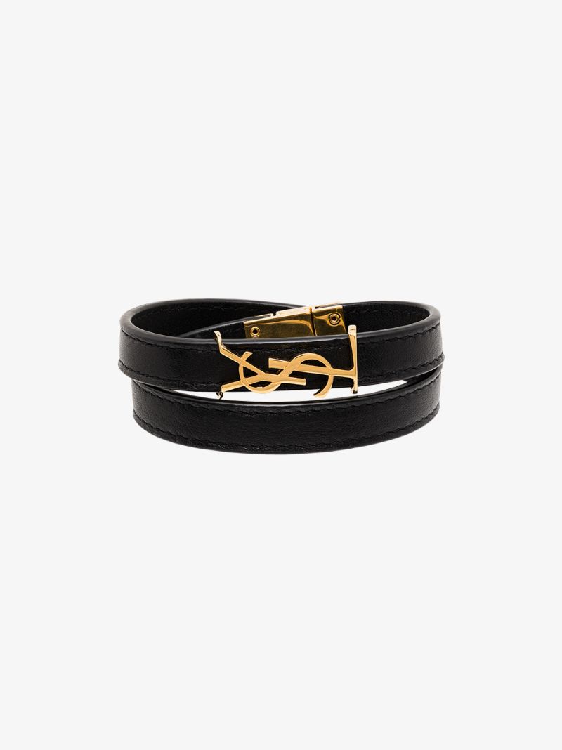 Black Opyum Wrap Leather Bracelet