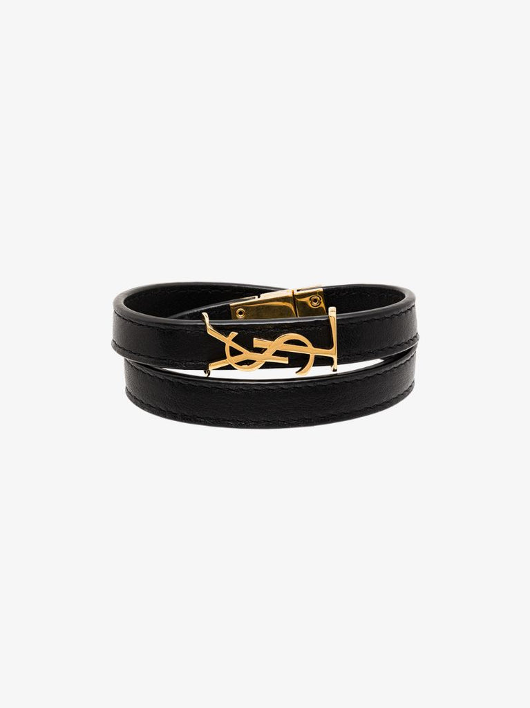 Black Opyum Wrap Leather Bracelet