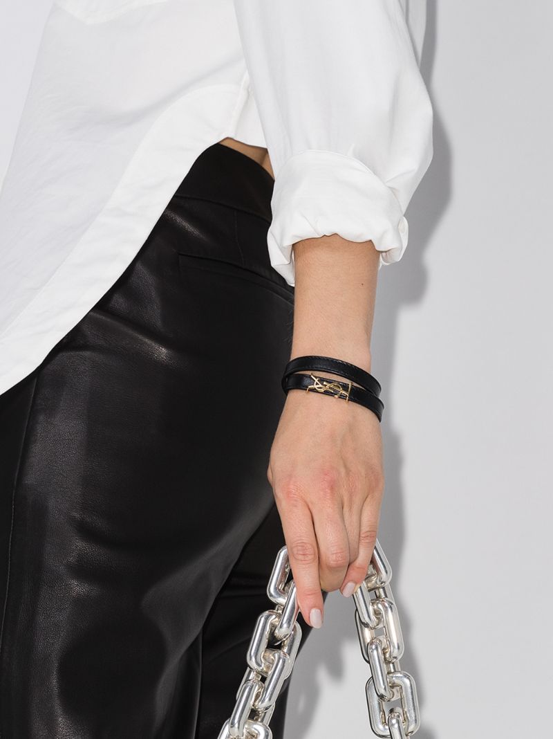 Black Opyum Wrap Leather Bracelet