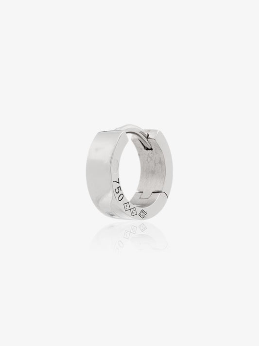18k White Gold La 1.2g Polished Ribbon Hoop Earring