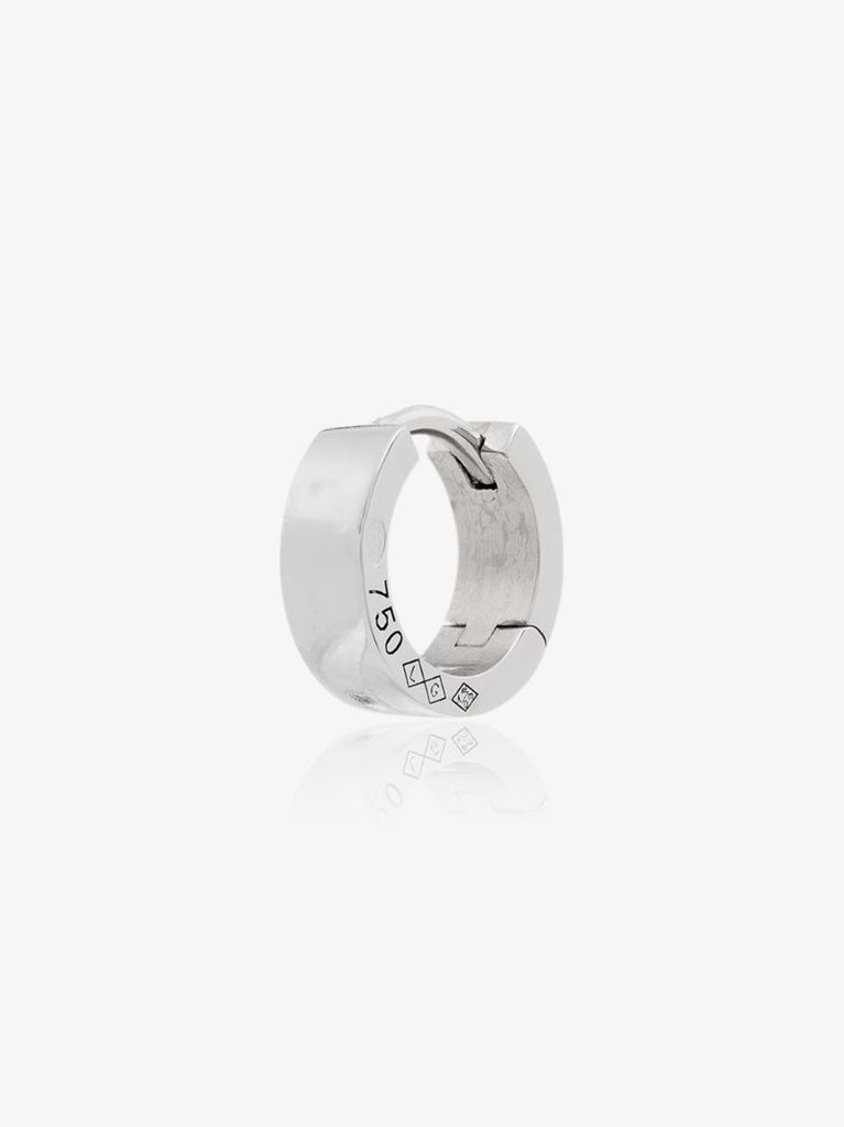 18k White Gold La 1.2g Polished Ribbon Hoop Earring