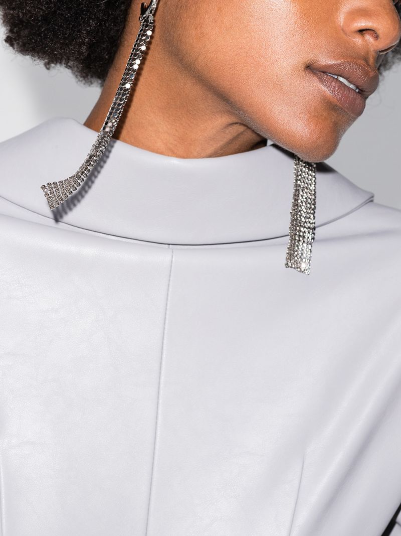 Silver Tone Pixel Chain Mail Earrings
