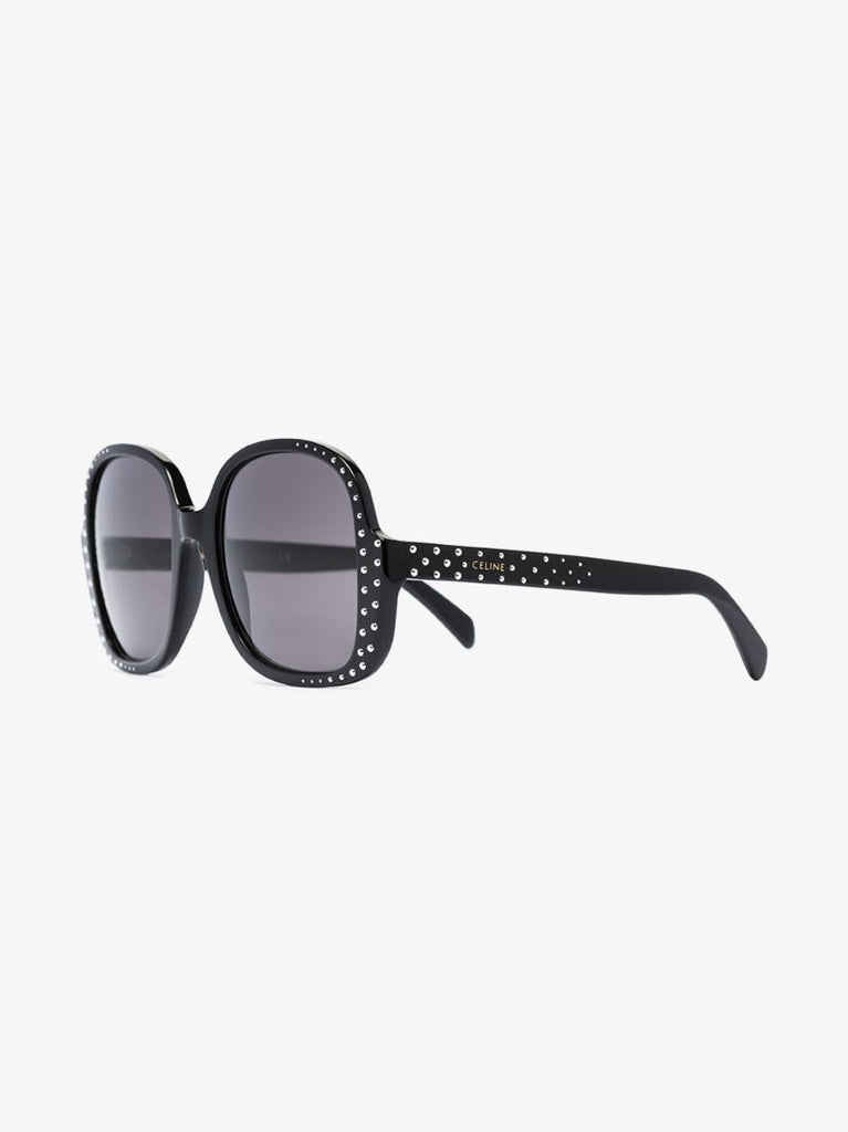 Black Oversized Crystal Sunglasses