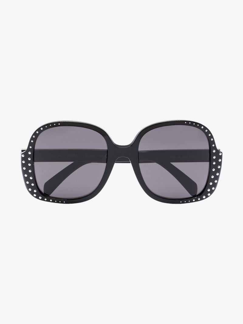 Black Oversized Crystal Sunglasses