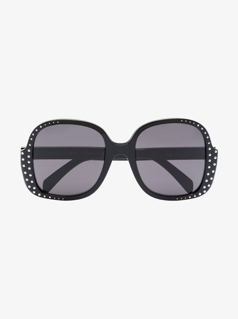 Black Oversized Crystal Sunglasses