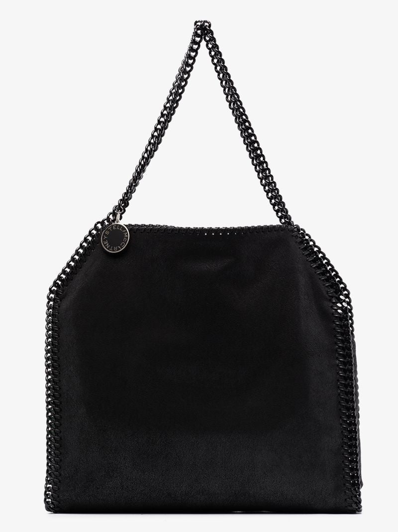 Black Falabella Small Faux Leather Tote Bag