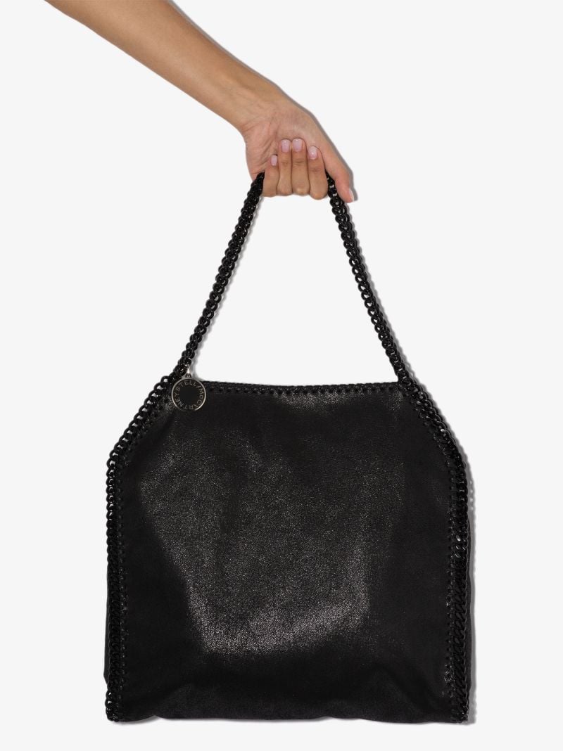 Black Falabella Small Faux Leather Tote Bag