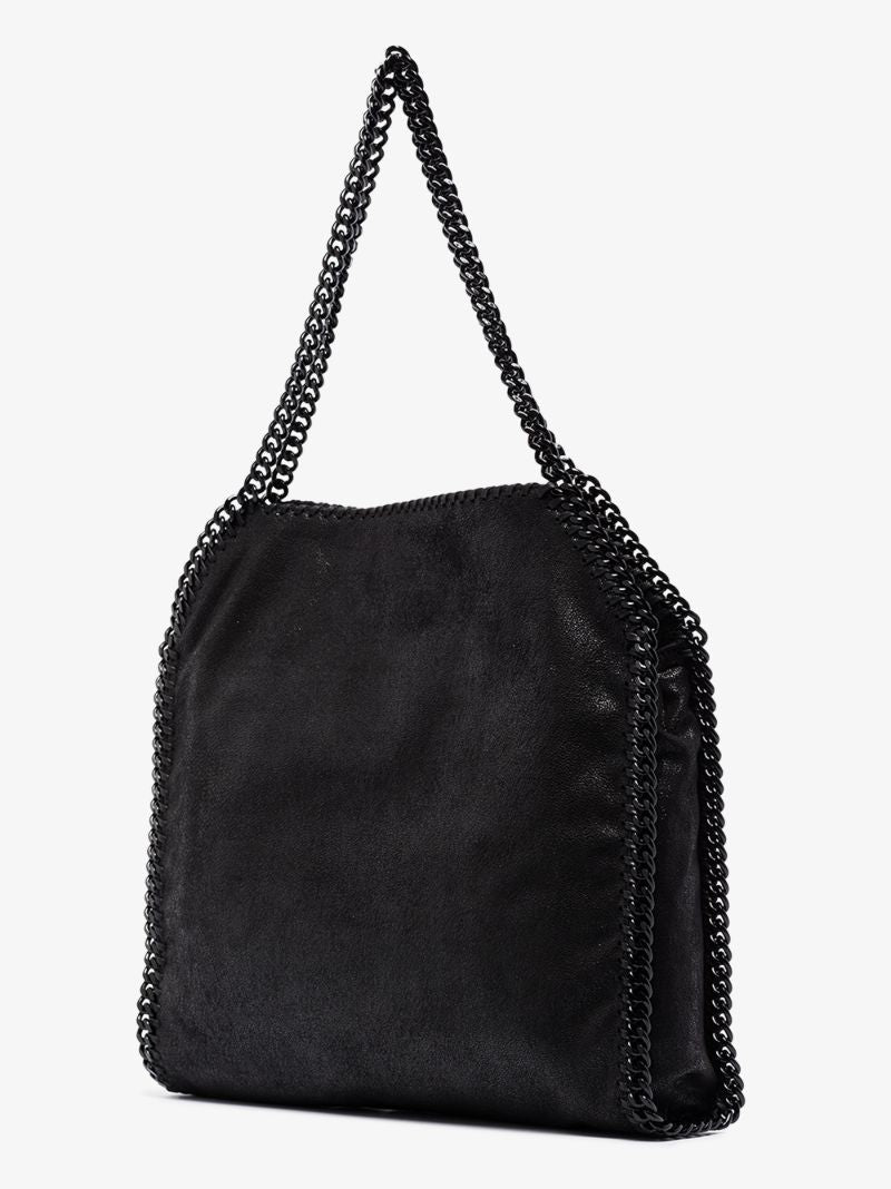 Black Falabella Small Faux Leather Tote Bag