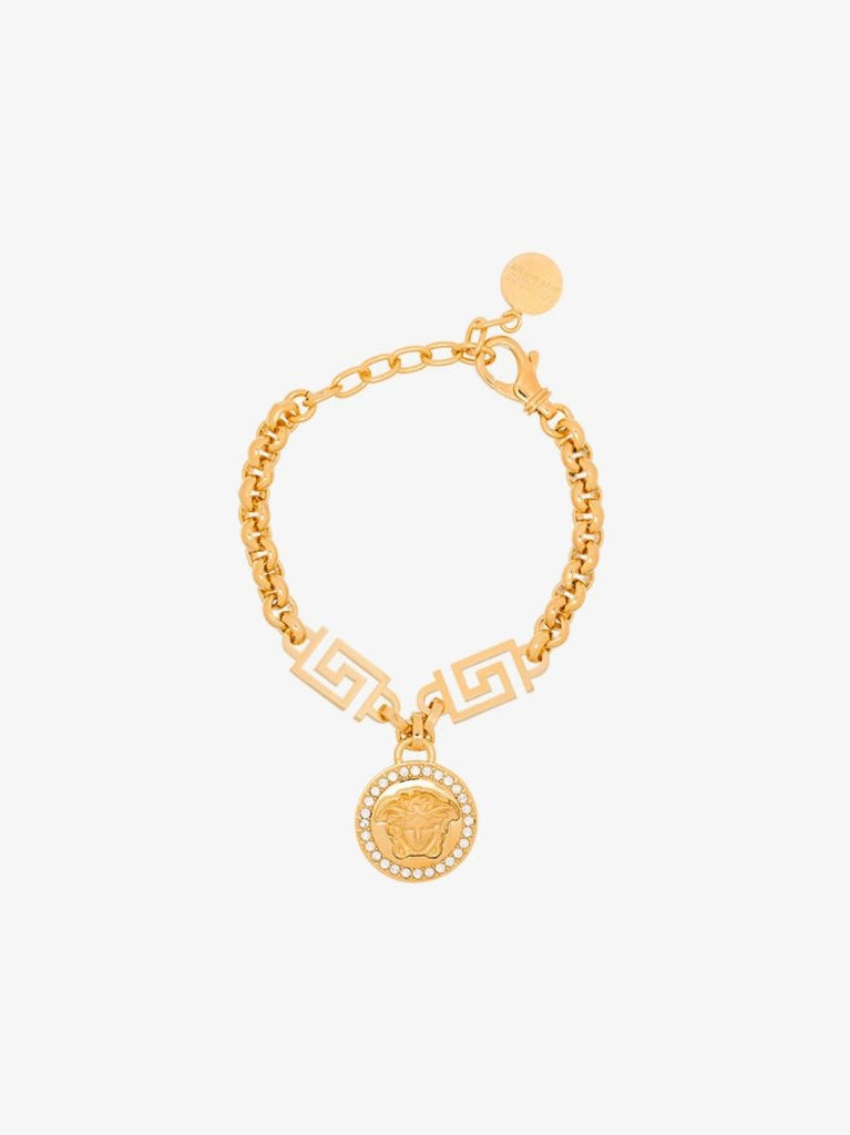 Gold-tone Medusa Rolo Chain Bracelet