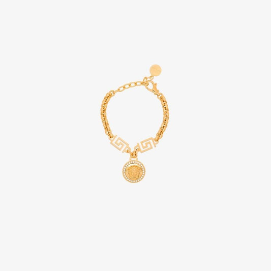Gold-tone Medusa Rolo Chain Bracelet