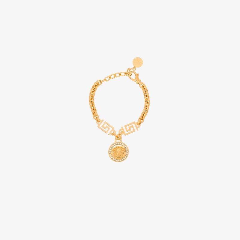 Gold-tone Medusa Rolo Chain Bracelet