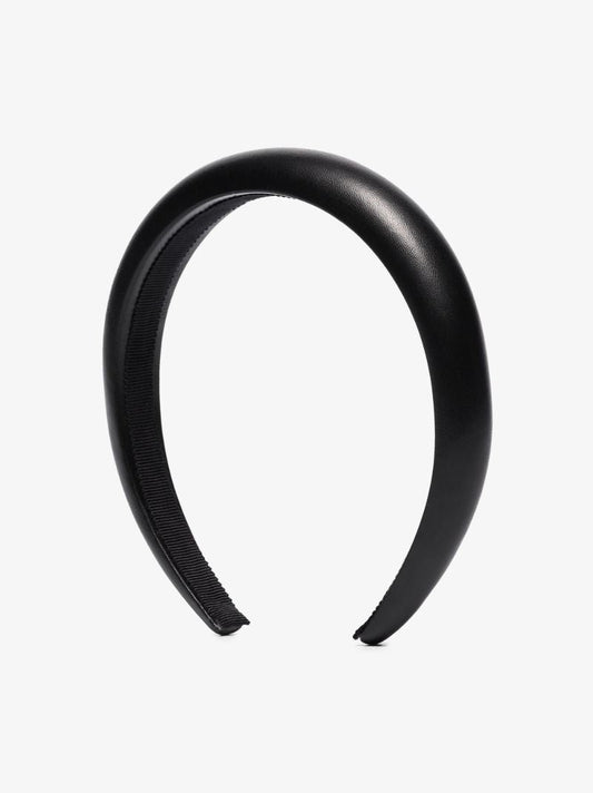 Black Marcy Faux Leather Headband