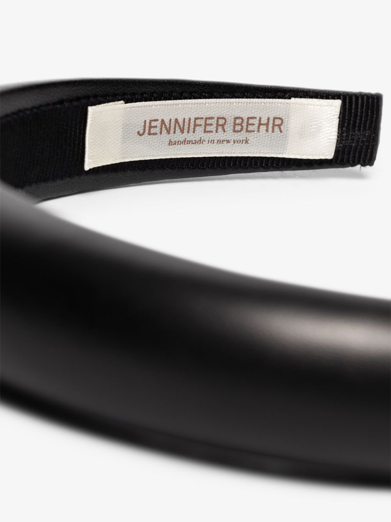 Black Marcy Faux Leather Headband