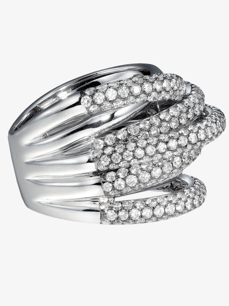 18k White Gold Orbit Diamond Ring