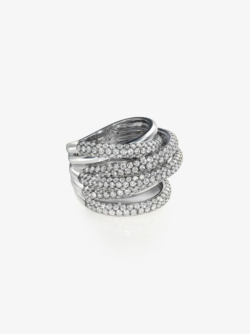 18k White Gold Orbit Diamond Ring