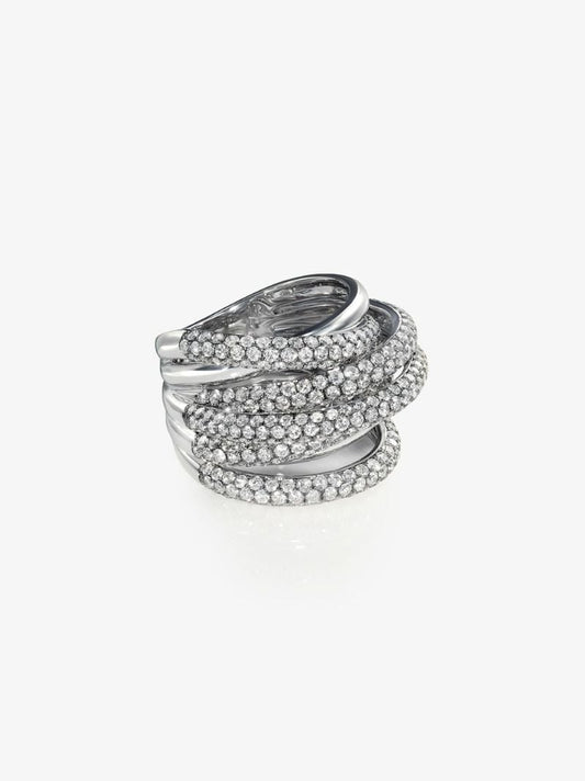18k White Gold Orbit Diamond Ring
