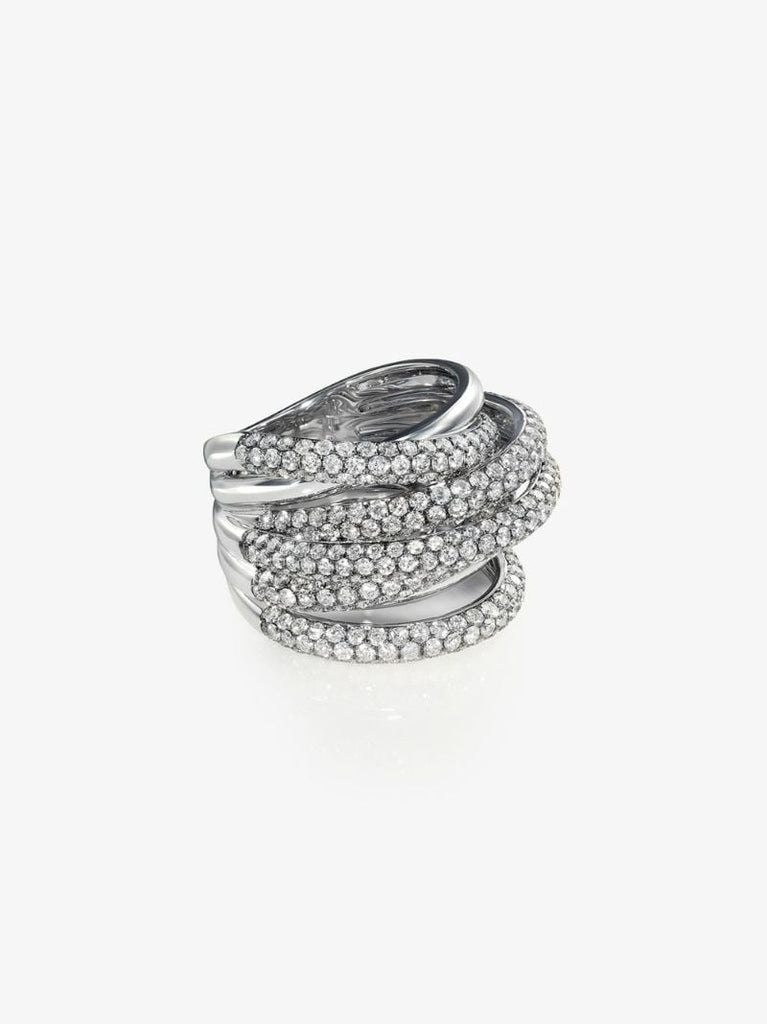 18k White Gold Orbit Diamond Ring