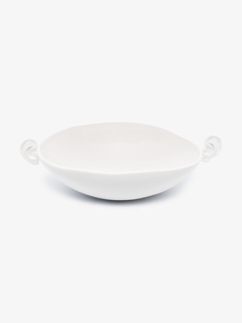White Large White Noise Earthenware Bowl