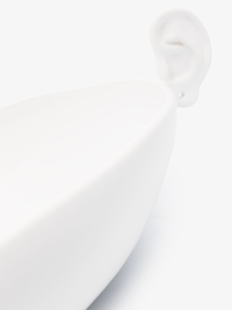 White Large White Noise Earthenware Bowl