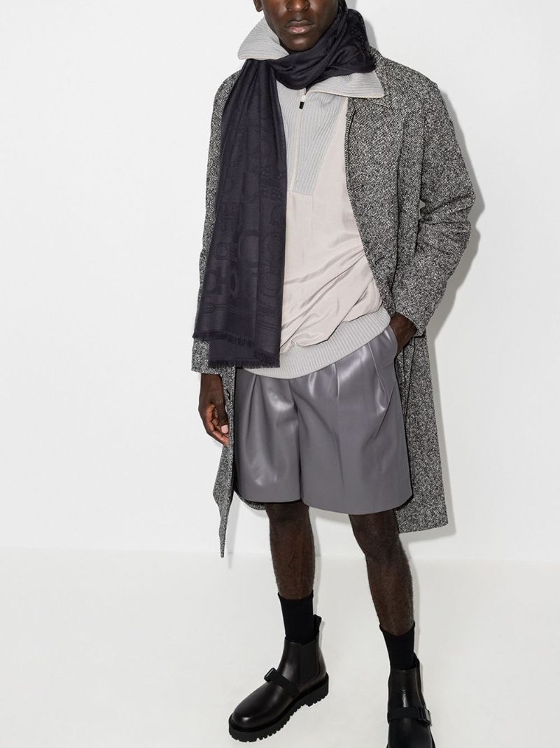 Gancini Frayed-edge Scarf