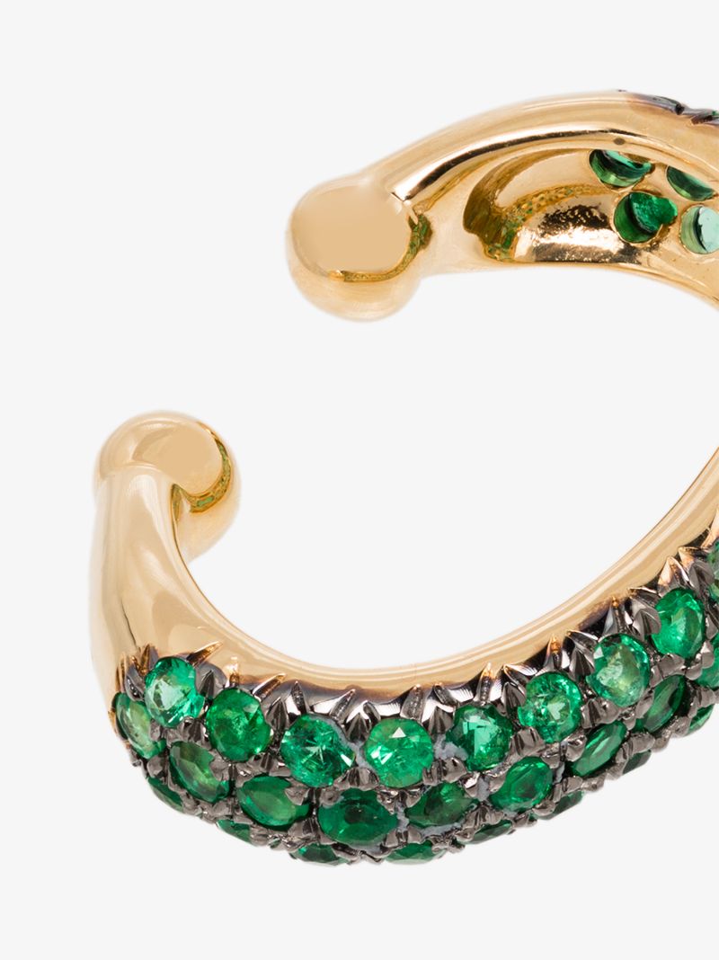18k Yellow Gold Jumbo Emerald Ear Cuff