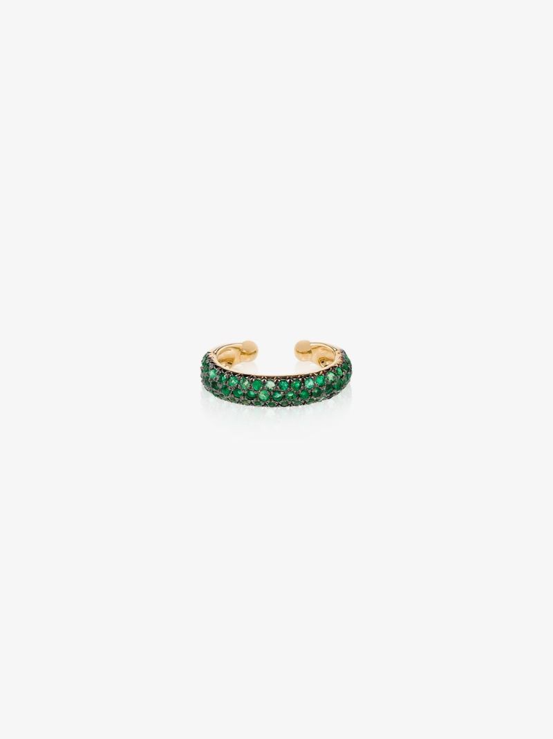 18k Yellow Gold Jumbo Emerald Ear Cuff