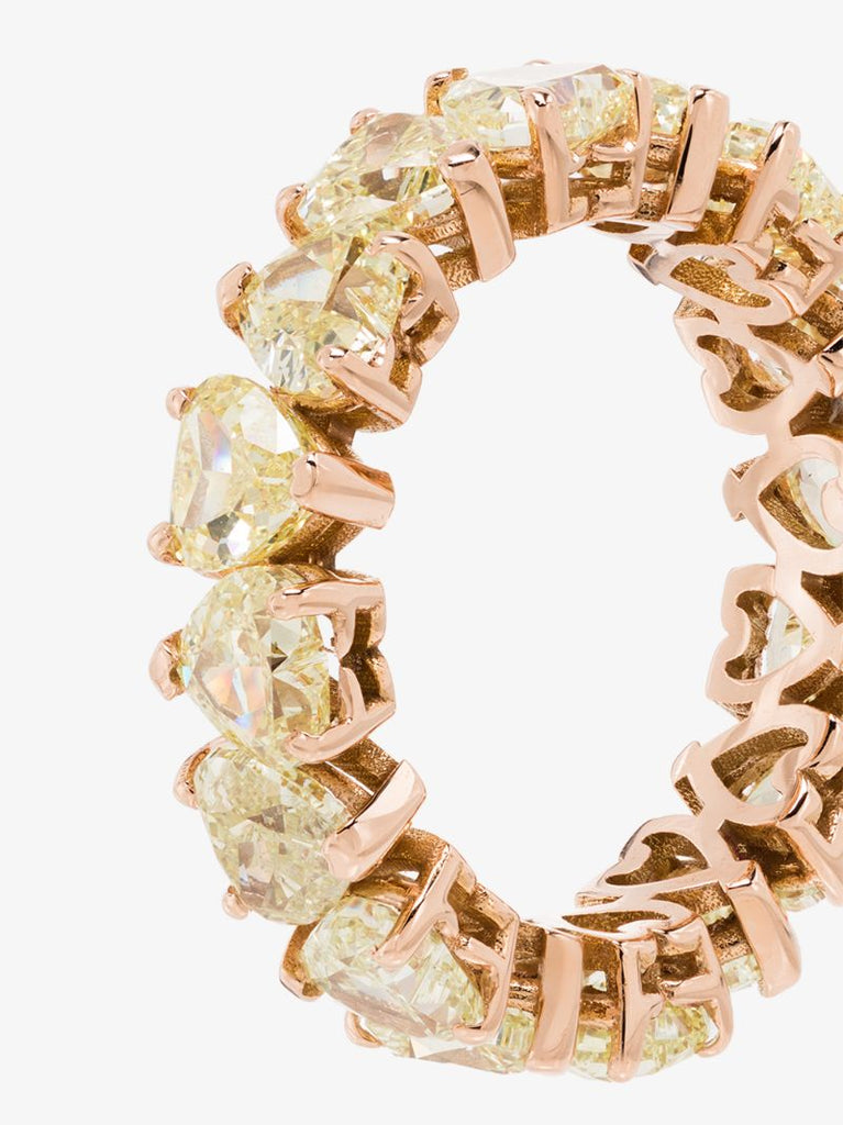 18k Rose Gold Heart Diamond Ring