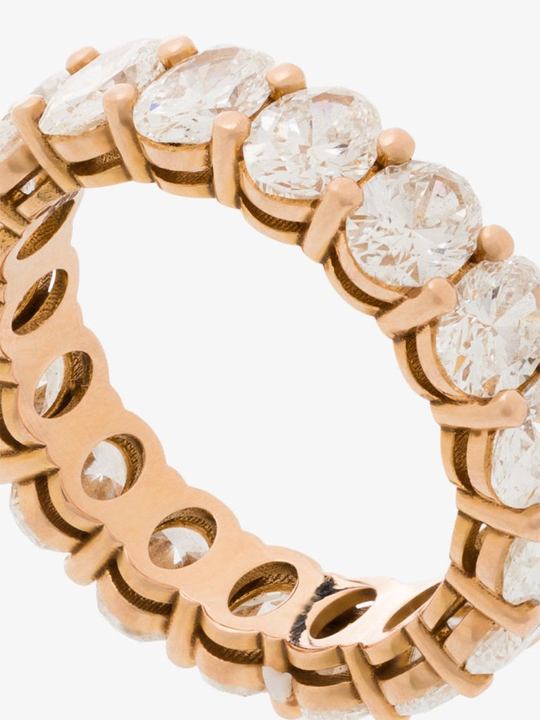 18k Rose Gold Oval Diamond Eternity Ring