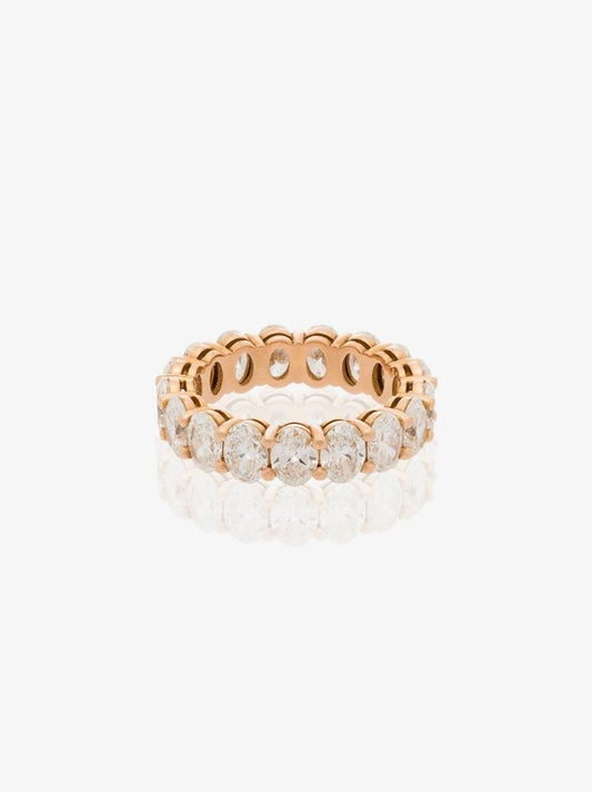 18k Rose Gold Oval Diamond Eternity Ring