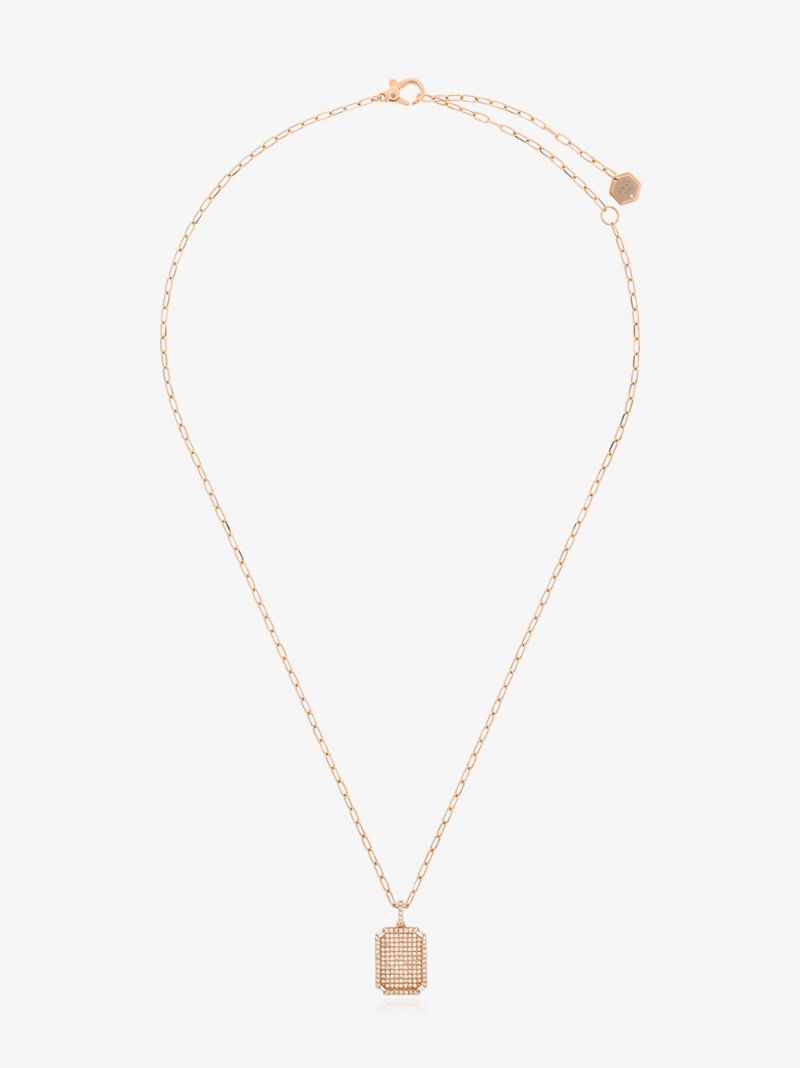 18k Rose Gold Id Diamond Necklace