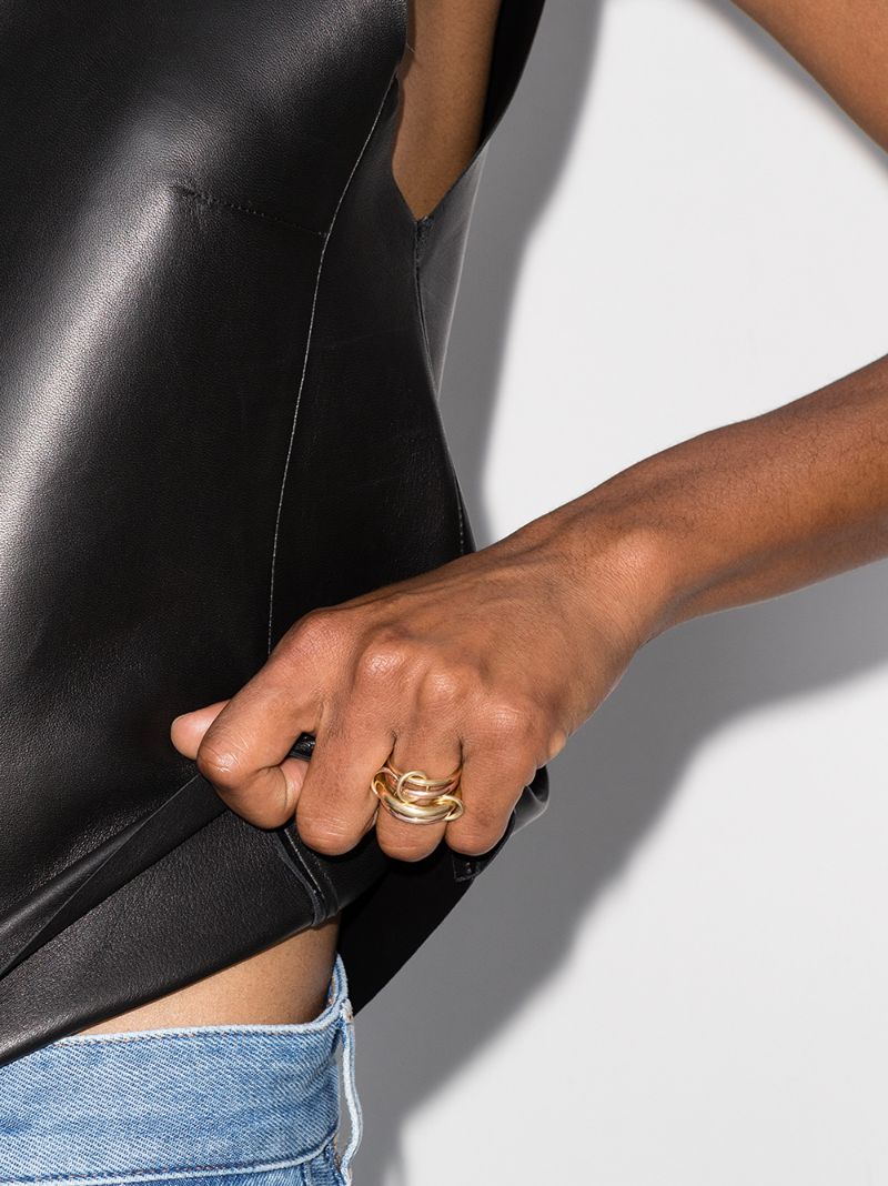 18k Yellow and Rose Gold Rain Linked Rings