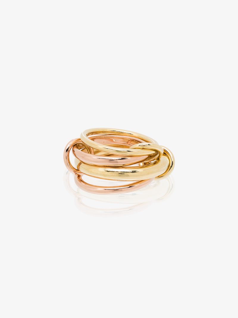 18k Yellow and Rose Gold Rain Linked Rings