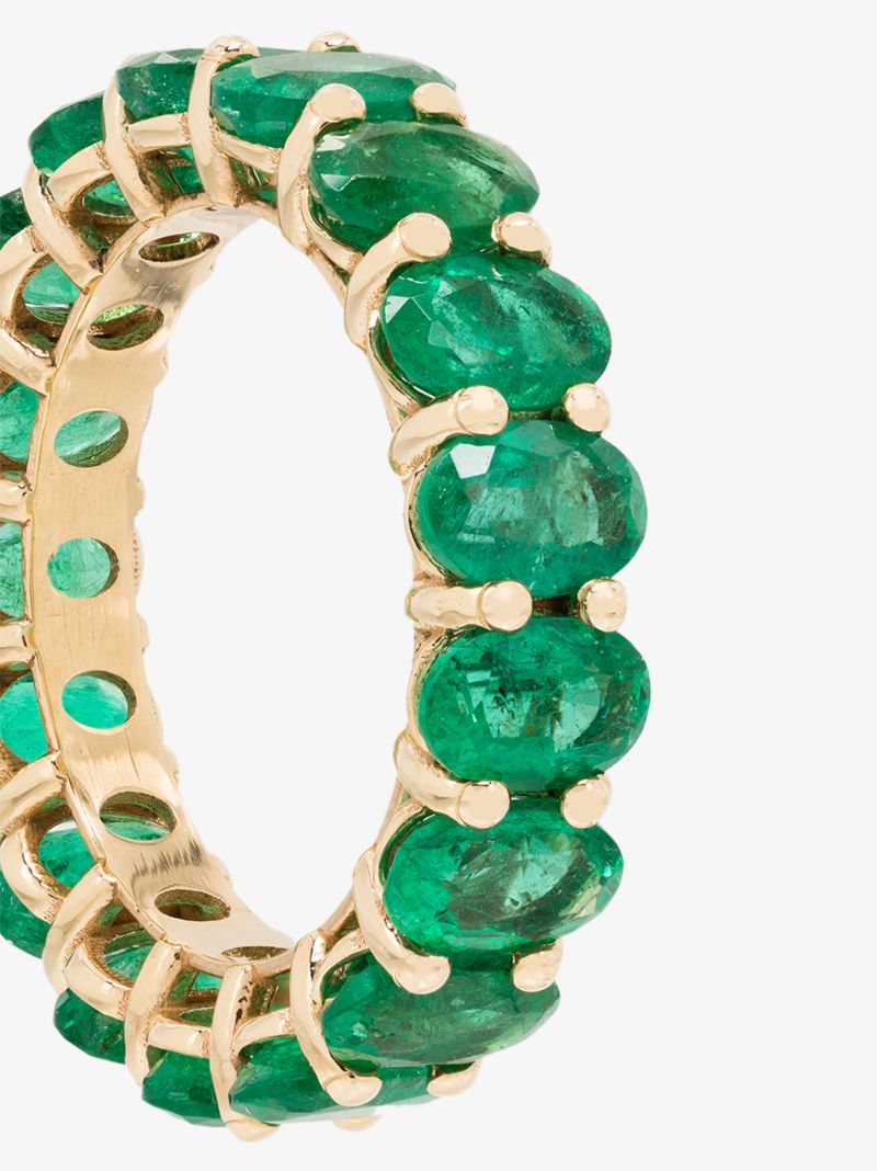 18k Yellow Gold Oval Emerald Eternity Ring