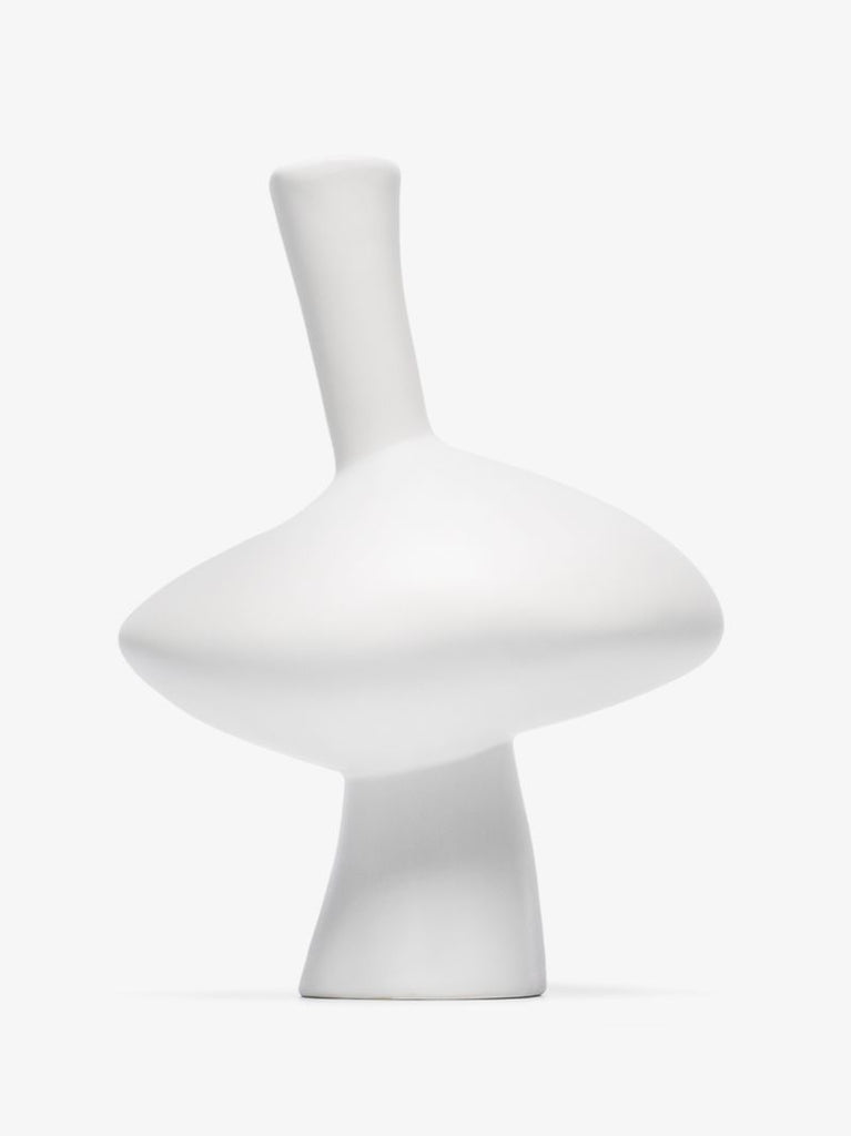 White Mercury Earthenware Candlestick