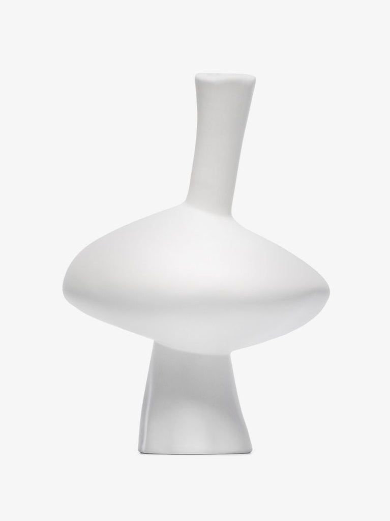 White Mercury Earthenware Candlestick
