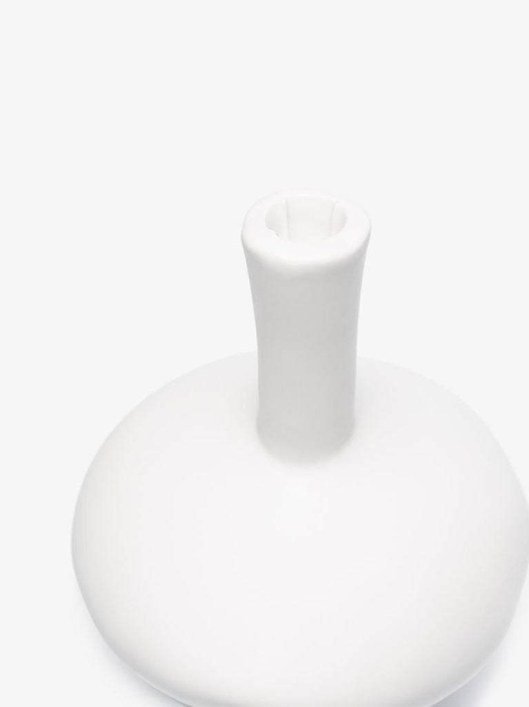 White Mercury Earthenware Candlestick