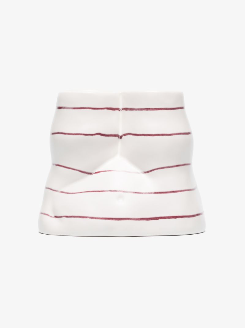 White Double L'egg Earthenware Egg Cup
