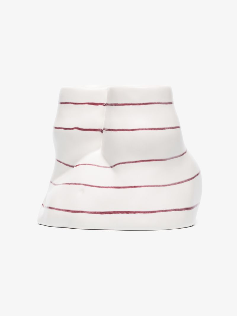 White Double L'egg Earthenware Egg Cup