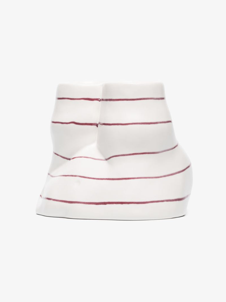 White Double L'egg Earthenware Egg Cup
