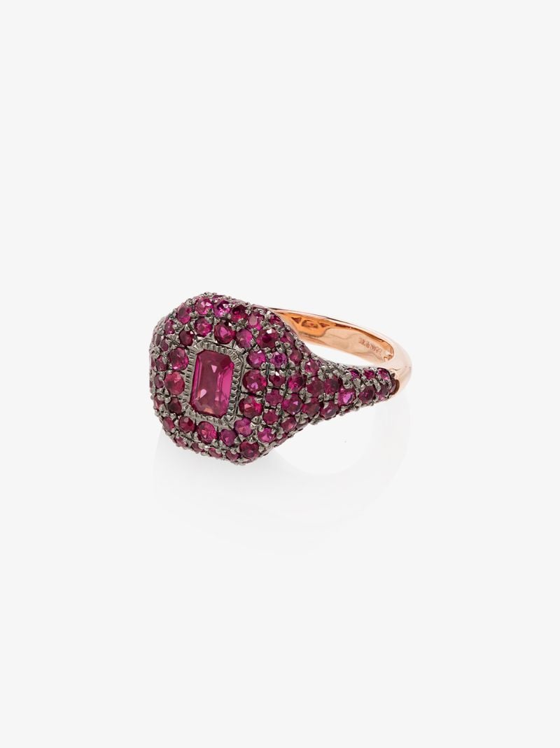 18k Rose Gold PavÃ_x0083_Â© Ruby Pinky Ring