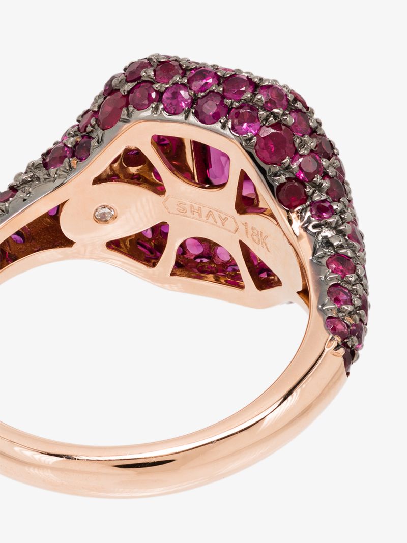 18k Rose Gold PavÃ_x0083_Â© Ruby Pinky Ring